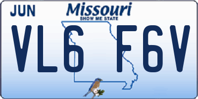 MO license plate VL6F6V