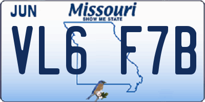MO license plate VL6F7B