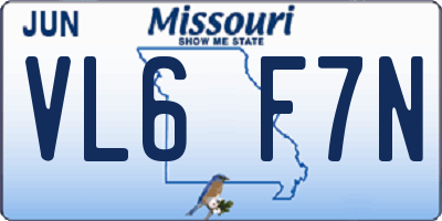 MO license plate VL6F7N