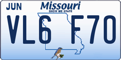 MO license plate VL6F7O