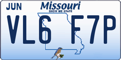 MO license plate VL6F7P
