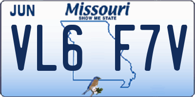 MO license plate VL6F7V