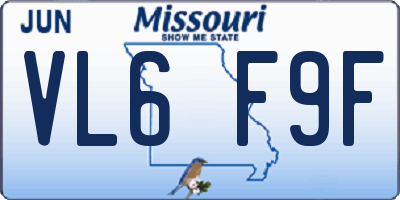 MO license plate VL6F9F