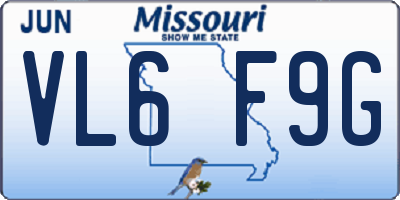 MO license plate VL6F9G