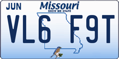 MO license plate VL6F9T
