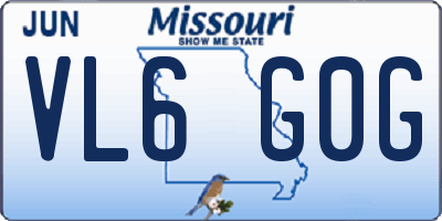 MO license plate VL6G0G