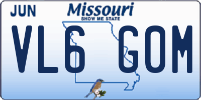 MO license plate VL6G0M