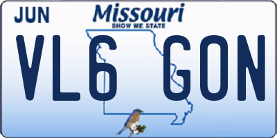 MO license plate VL6G0N