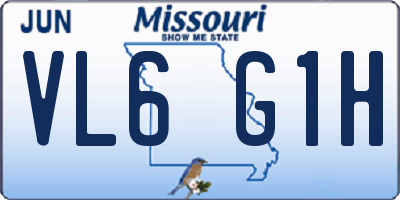 MO license plate VL6G1H