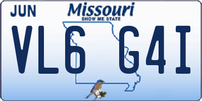 MO license plate VL6G4I