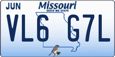 MO license plate VL6G7L
