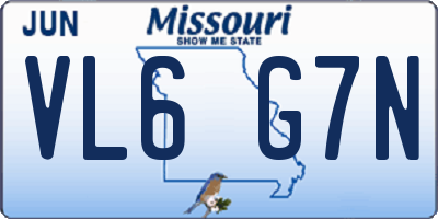 MO license plate VL6G7N