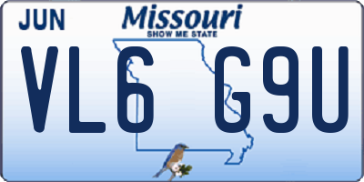 MO license plate VL6G9U