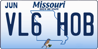 MO license plate VL6H0B