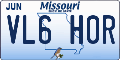 MO license plate VL6H0R