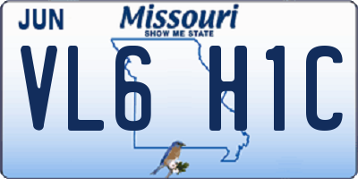 MO license plate VL6H1C