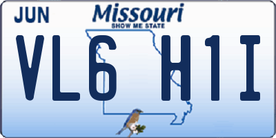 MO license plate VL6H1I