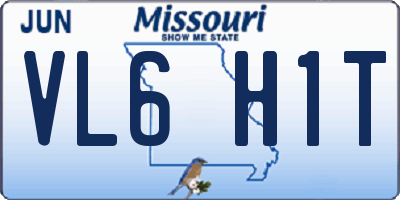 MO license plate VL6H1T
