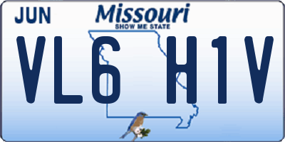 MO license plate VL6H1V