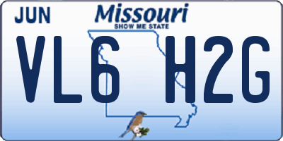 MO license plate VL6H2G