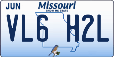 MO license plate VL6H2L