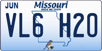 MO license plate VL6H2O