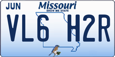 MO license plate VL6H2R