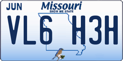 MO license plate VL6H3H