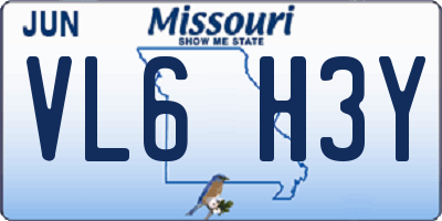 MO license plate VL6H3Y