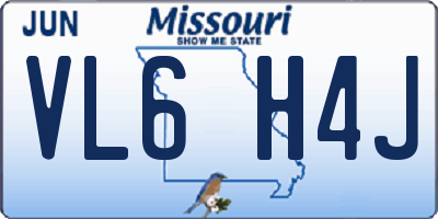 MO license plate VL6H4J