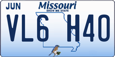 MO license plate VL6H4O