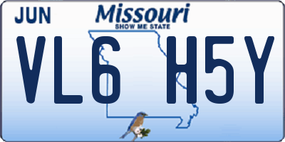MO license plate VL6H5Y