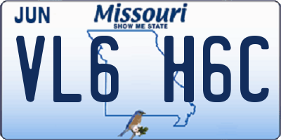 MO license plate VL6H6C