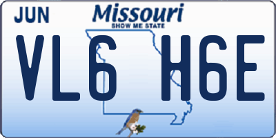 MO license plate VL6H6E