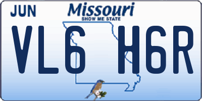 MO license plate VL6H6R