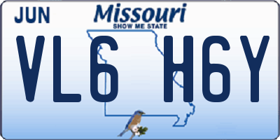 MO license plate VL6H6Y