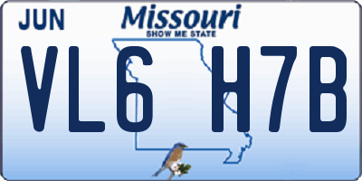 MO license plate VL6H7B