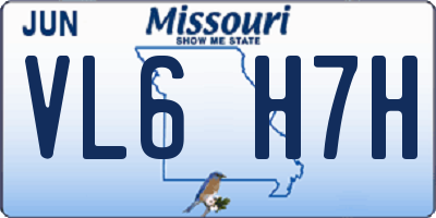 MO license plate VL6H7H
