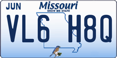 MO license plate VL6H8Q