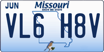 MO license plate VL6H8V