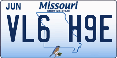 MO license plate VL6H9E