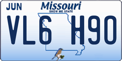 MO license plate VL6H9O