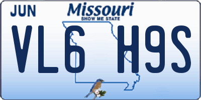 MO license plate VL6H9S