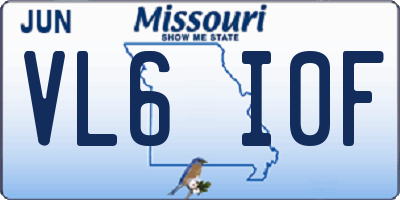 MO license plate VL6I0F
