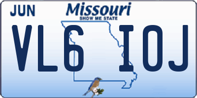 MO license plate VL6I0J