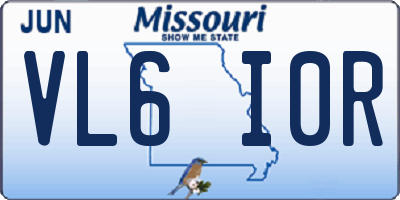 MO license plate VL6I0R