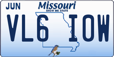 MO license plate VL6I0W