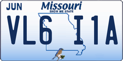 MO license plate VL6I1A