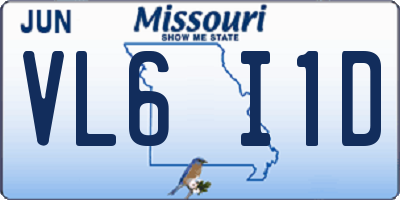 MO license plate VL6I1D