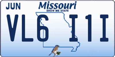 MO license plate VL6I1I